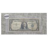 1957 ONE DOLLAR BLUE SEAL, SILVER CERTIFICATE