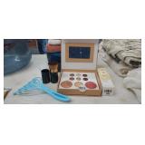 LOT OF MAKEUP, BRUSH, BURTS BEES, SCALP SCRAPPER