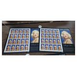 (2) MARILYN MONROE COMMERATIVE STAMPS