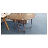 ANTIQUE TABLE WITH FOLD DOWN LEAVES