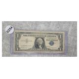 1957 ONE DOLLAR BLUE SEAL, SILVER CERTIFICATE
