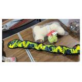 SNAKE, BONE AND FROG DOG CHEW TOYS *NEW