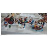 BASKET FULL OF DEPT. 56 FIGURINES
