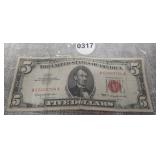 1963 FIVE DOLLAR RED SEAL