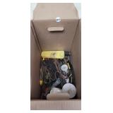 BOX OF TOOLS, HARDWARE, ETC