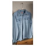 LONG SLEEVE WRANGLERS SHIRT, SIZE LARGE