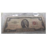 1953 TWO DOLLAR RED SEAL, US NOTE