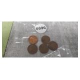 (5) WHEAT PENNIES