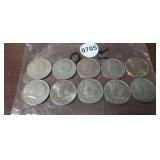(10) KENNEDY HALF DOLLARS