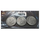 (3) ONE DOLLAR EISENHOWER DOLLARS
