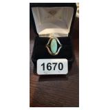 STERLING SILVER TURQUOISE RING SIZE 9