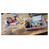 TOTE FULL OF BATTERIES