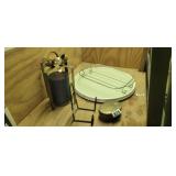 LOT OF GOODIES, CANDLE, STAND, ETC