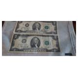 (2) TWO DOLLAR BILLS