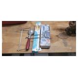 WAX PAPER, KNIFE SHARPENER AND ICE CREAM SCOOP LOT