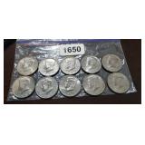 (10) KENNEDY HALF DOLLARS