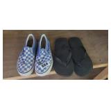 VANS SHOES, GENTLY USED , SIZE 7.5 WOMENS & FLIPFL