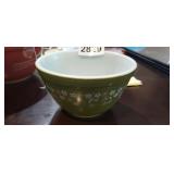 GREEN BLOSSOM PYREX BOWL