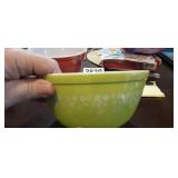 GREEN BLOSSOM PYREX BOWL