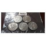 (5) EISENHOWER ONE DOLLAR COINS
