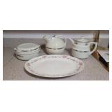 HALLS KITCHENWARE SET AND CHINA PLATTER