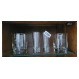 (2) JACK DANIELS WHISKEY GLASSES AND 2 SHOOTERS