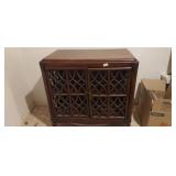 2 DOOR ACCENT CABINET WITH DISTINCTIVE LATTICE