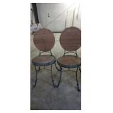 (2) WROUGHT IRON BISTRO  CHAIRS