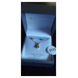 CUBIC ZIRCONIA 18K GOLD OVER STERLING NECKLACE &