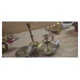 (3) BRASS CANDLE HOLDERS