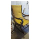 VINTAGE CARVED WOOD ROCKING CHAIR