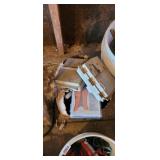 BOX OF ELECTRICAL PARTS/ TOOLS