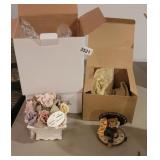 FLORAL MUSIC BOX AND BEARSTONE RETIRED DECOR