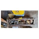 WOOD TOOL BOX WITH TOOLS