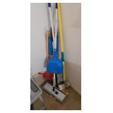 LOT OF CLEANING TOOLS, MOPS, ETC