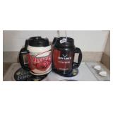 (2) LARGE MUGS, RAZORBACKS AND JACK LINKS