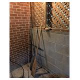 FISHING POLES, BAMBOO, ANCHOR, 2 OARS
