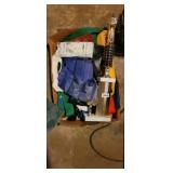 BOX OF KARATE BELTS, WEIGHTS PLUS