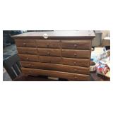 12" TALL X 19" WIDE JEWELRY BOX WITH SOME JEWELRY