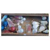 DRAWER FULL OF LIGHTBULBS AND CANDLE LAMPS