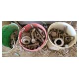 (3) BUCKETS FULL OF HARDWARE ITEMS