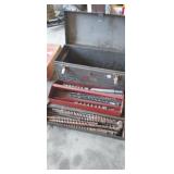 TOOLBOX WITH BORING AUGERS DRILL BITS