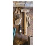 WIRE BRUSHES, SLEDGE, FILE, VICE GRIP, ETC. LOT