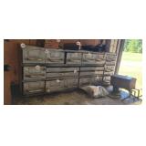METAL CABINET WITH DRAWERS, (EMPTY)
