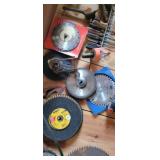 LOT OF SAW BLADES, ABRASIVE FLAP DISC, ECT