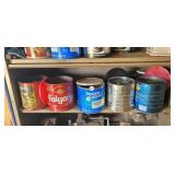 SHELF FULL OF CANS WITH HARDWARE