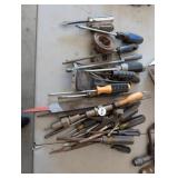 LOT OF TOOLS, SCREWDRIVERS, ETC