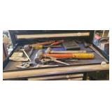 DRAWER FULL OF HAMMERS, TOOLS, ETC