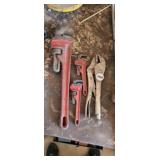 (3) PIPE WRENCHES, VICE GRIP