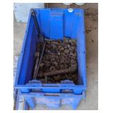 TOTE FULL OF LARGE NUTS, ETC.